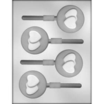 CK Products 90-1232 Double-Heart Sucker Plastic Chocolate Mold