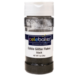 Celebakes Black Edible Glitter Flakes, 1 oz.