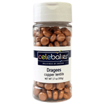 Celebakes Copper Lentil Dragees, 3.7 oz.