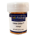 Celebakes Edible Orange Glitter, 1/4 oz. 