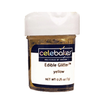 Celebakes Edible Yellow Glitter, 1/4 oz. 