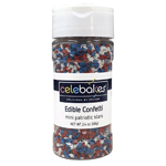 Celebakes Mini Red, White, & Blue Stars Edible Confetti, 2.4 oz.