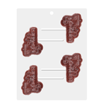 Clear Bendable Plastic Chocolate Lollipop Mold, "Chanukah Sameach"with Dreidel & Menorah