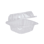 Clear Plastic Hinged Lid Container, 6" x 2" H, Pack of 5