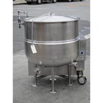 Natural Gas Cleveland KGL-80 80 Gallon Stationary 2/3 Steam Jacketed Gas Kettle - 190,000 BTU, Great Condition