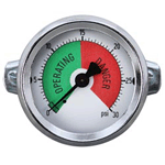 Cleveland OEM # FK07168 / 07168, Pressure Gauge; 0 - 30 PSI; 1/8" MPT Back Clamp Mount