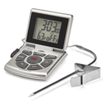 CDN Silver Combo Probe Thermometer, Timer & Clock