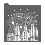 Confection Couture Cityscape Background Stencil