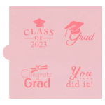 Confection Couture Graduation Words Cookie Stencil