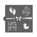 Confection Couture It's A Boy Words Cookie Stencil