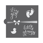 Confection Couture It's A Girl Words Cookie Stencil