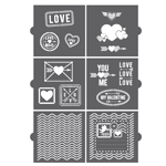 Confection Couture Love Mail Cookie Stencil, 6 Piece Set