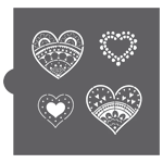 Confection Couture Paper Hearts Cookie Stencil