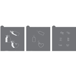 Confection Couture Roses and Red Dynamic Duos Cookie Stencil Set, 6-Piece Set