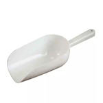 C.R. Mfg Plastic Flour Scoop, 16 oz. White. Overall Size 10"; Bowl Size 3-1/4" x 6"