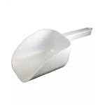 C.R. Mfg Plastic Flour Scoop, 32 oz. White. Overall Size: 11