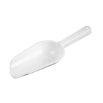 C.R. Mfg Plastic Flour Scoop, 4 oz. White. Overall Size 6-1/4"; Bowl Size 2" x 3-3/4"