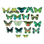 Crystal Candy Emerald Haze Edible Butterflies - Pack of 19