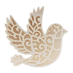 Crystal Candy Gold Edible Christmas Bird, Pack of 7
