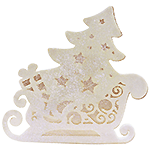 Crystal Candy Gold Edible Wafer Paper Sleigh, Pack of 7