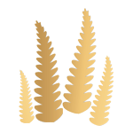 Crystal Candy Gold Round Wafer Paper Ferns