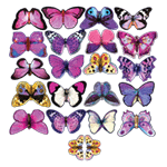 Crystal Candy Purple Haze Edible Butterflies - Pack of 19