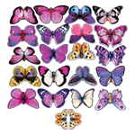 Products :: Three full sheets of butterfly printed wafer paper cake wraps.  8 x 10.5. Edible paper for cake and cookie decorating.