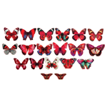 Crystal Candy Red Haze Edible Butterflies - Pack of 19