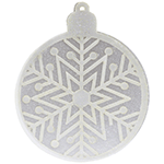 Crystal Candy Silver Edible Wafer Paper Christmas Ornaments, Pack of 7