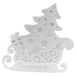 Crystal Candy Silver Edible Wafer Paper Sleigh, Pack of 7