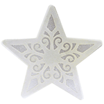 Crystal Candy Silver Edible Wafer Paper Stars, Pack of 7