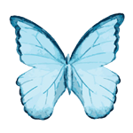 Crystal Candy Veined Blue Edible Butterflies - Pack of 22