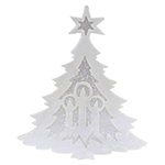 Crystsal Candy Silver Edible Christmas Trees, Pack of 7