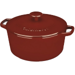 Cuisinart Enameled Cast Iron Round Red Covered Casserole, 5 Quart