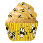 Cupcake Creations Paper Cups, Honey Bees, Pack of 32