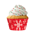 Cupcake Creations Paper Cups, Red Snowflake, Pack of 32