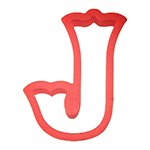 Curly Letter 'J' Cookie Cutter, 4"