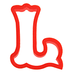 Curly Letter 'L' Cookie Cutter, 3