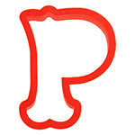 Curly Letter 'P' Cookie Cutter, 3" x 4"