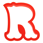 Curly Letter 'R' Cookie Cutter, 3.5" x 4"