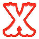 Curly Letter 'X' Cookie Cutter, 4