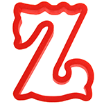 Curly Letter 'Z' Cookie Cutter, 3" x 4"