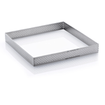 DeBuyer Valrhona Perforated Square Tart Ring, 8cm (3.15") x 2cm (.75") High 