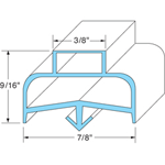 Delfield OEM # 1701062, Rubber Magnetic Drawer Gasket - 5/16" x 29 3/8"