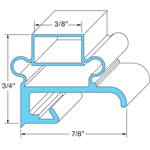 Delfield OEM # 1702001N, Vinyl Magnetic Door Gasket - 15 1/2" x 20 5/8"