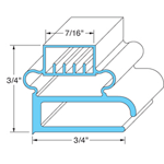 Delfield OEM # 1702144 / 1702004, Rubber Magnetic Door Gasket - 24 13/16" x 27 1/4"