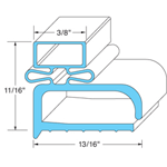 Delfield OEM # 1702147 / 1702090, Rubber Magnetic Door Gasket - 21 3/4" x 27 1/4"