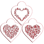 Designer Stencils C1024 Vintage Hearts Cookie Stencil Set