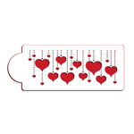Designer Stencils C930 Hanging Hearts Cake Stencil Side