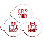 Designer Stencils C989 Gender Reveal Cookie Stencil Set